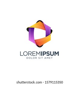 Hexagon Colorful Logo Design vector illustration, colorful logo