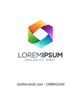 Hexagon Colorful Logo Design vector illustration, colorful logo