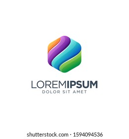 Hexagon Colorful Logo Design vector illustration, colorful logo