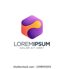 Hexagon Colorful Logo Design vector illustration, colorful logo