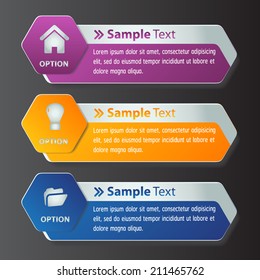 hexagon colorful modern text box template for website graphic and business, icon.
