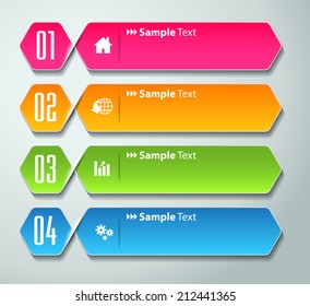 hexagon colorful modern text box template for website and graphic, numbers, icon. 