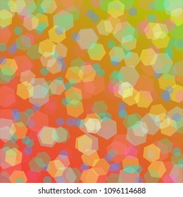 Hexagon colorful pattern design background orange color illustration wallpaper