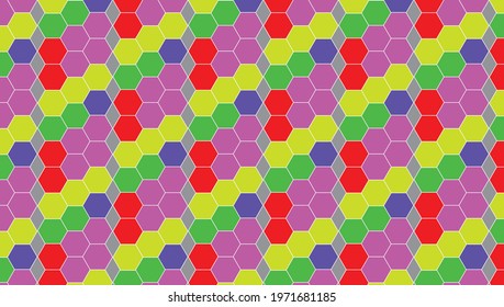 Hexagon colorful seamless pattern background texture