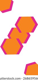 Composición hexagonal con acentos rosados
