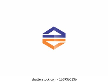 Plantilla de diseño del logotipo de concepto de hexágono. Diseño sencillo de logotipo corporativo