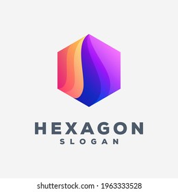 hexagon concept logo design template