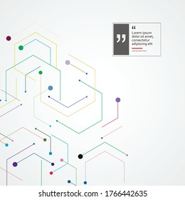 Patrón de conexión de hexágono. Biología, antecedentes científicos. Forma de círculo. Diseño de vectores. Tecnología de la información