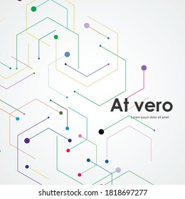 Hexagon connect pattern. Biology, science background. Circle shape. Vector design. Information technology