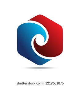 Hexagon Connected Logo Design Template