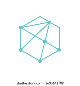 hexagon connection logo modern sign template