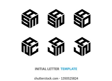 hexagon construction logo. modern geometry icon. three-letter hexagon symbol vector illustrations. six design sign black color