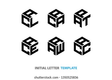 hexagon construction logo. modern geometry icon. three-letter hexagon symbol vector illustrations. six design sign black color
