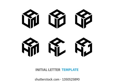hexagon construction logo. modern geometry icon. three-letter hexagon symbol vector illustrations. six design sign black color