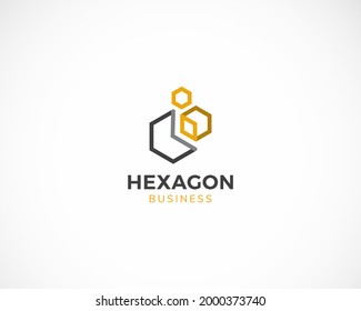 hexagon consult logo creative line science lab