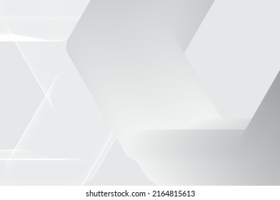Hexagon contrast and reflect effect on gradient grey modern art background can be use for notebook cover product package design food and beverage label advertisement poster website banner vector eps.