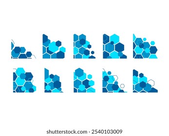 Hexagon Corner Abstract Element Set 