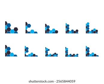 Hexagon Corner Blue Element Set