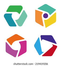 Hexagon Corporate style vector design logo template. Infinite looped icon. Infinity loop shape Business Technology symbol abstract. 