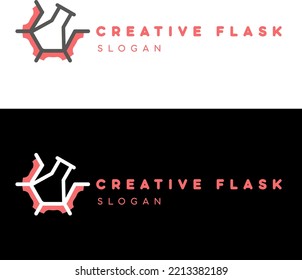 logotipo de molécula de broche creativo hexagonal