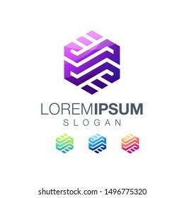 Hexagon Creative color logo design