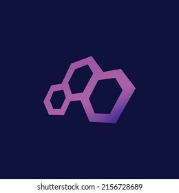 hexagon with crypto symbol concept