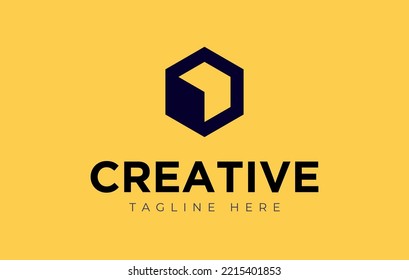 Hexagon Cube Box Logo Design Template