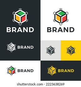 Hexagon Cube Branding Logo Template