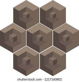 hexagon cube colorful