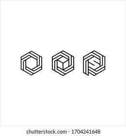 HEXAGON CUBE WITH LETTER S AND P LOGO DESIGN