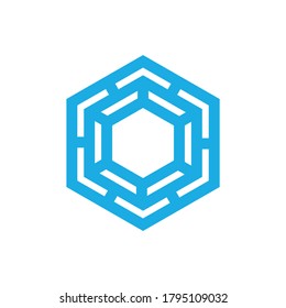 Logo del cubo de hexágono. Icono de la tecnología hexa abstracta. Ilustración de material vectorial.