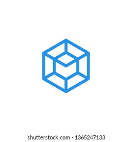 Hexagon Cube Logo Design Template. Abstract Design Template.