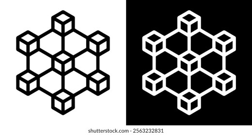 Hexagon Cube Network Icon Vector