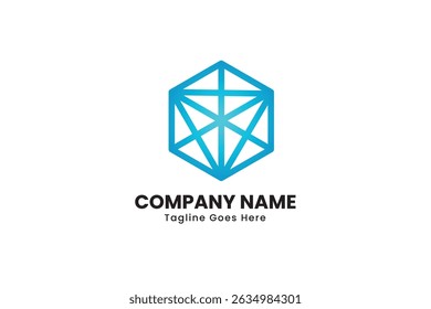Hexágono e cubo vetor logotipo design com fundo branco