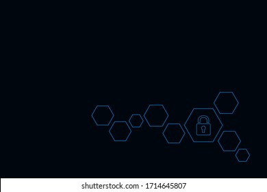 Hexagon Cyber security technology concept , Shield With Keyhole icon , personal data , vector illustration