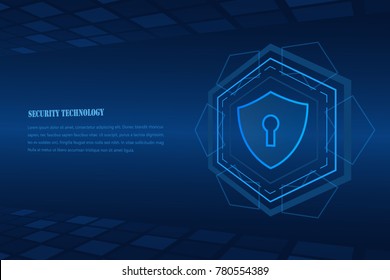 Hexagon Cyber security technology concept , Shield With Keyhole icon , personal data , vector illustration