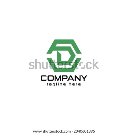 Hexagon D logo.
Initial letters looping linked hexagon monogram logo A B C D E F G H I J K L M N O P Q R S T U V W X Y Z