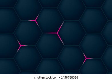 Hexagon Dark Green Abstract Gradient Background and Wallpaper, Vector EPS