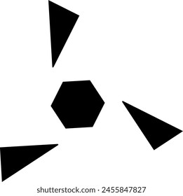 Hexagon decorated with triangles minimalist style