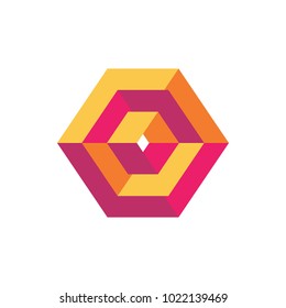 Hexagon design for logo icon