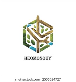 Hexagon design logo in illustrator