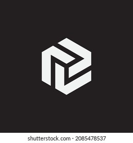 Hexagon design. Monogram logo. Geometric shape.