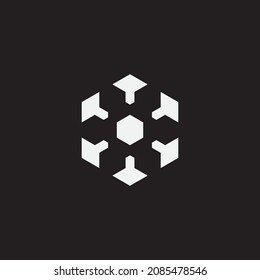 Diseño hexagonal. Logo del Monograma. Forma geométrica.