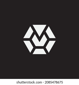 Hexagon-Design. Monogram Logo. Geometrische Form.