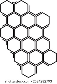 Diseño hexagonal con patrón de arte de boceto adecuado para logotipo, diseño e impresión
