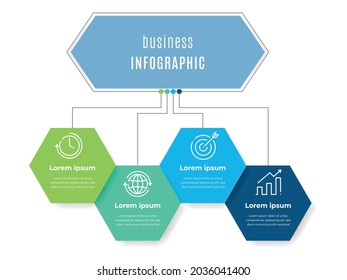 Hexagon diagram infographic template 4 option