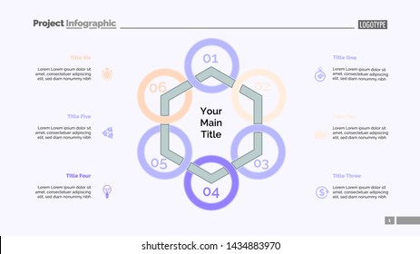 Hexagon diagram. Process chart, cycle graph, layout. Creative concept for infographics, presentation, project, report. Can be used for topics like business, workflow, management.