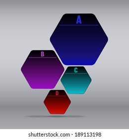 hexagon dialog template, Vector graphic