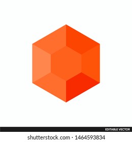 hexagon diamond crystal object vector logo simple design