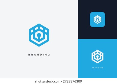 Hexagon Digital Multimedia Brand Logo	
